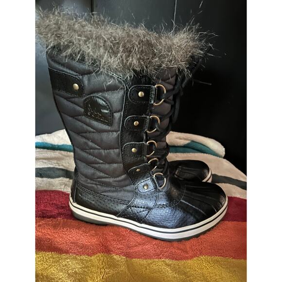 Sorel Faux Fur Lined Boots 6.5 Snow Winter Cabincore Bonfire Cozy Comfort - Picture 2 of 7